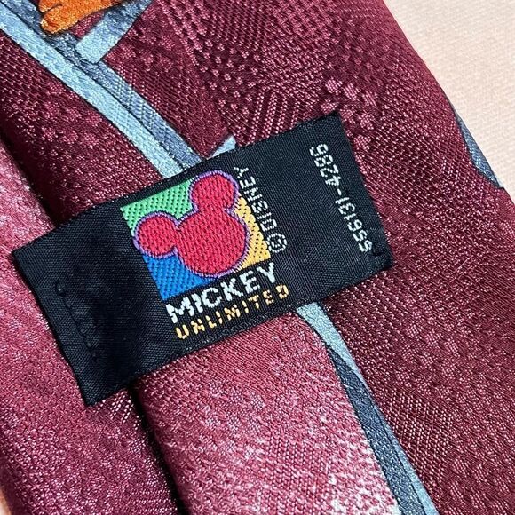 Vintage 1990s, Mickey & Friend Silk tie with Mickey, Goofy and Donald Duck - Picture 6 of 6